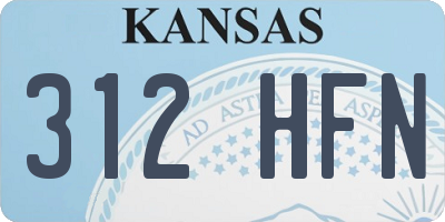 KS license plate 312HFN