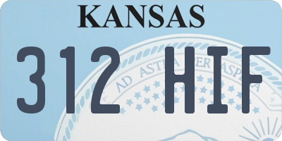 KS license plate 312HIF