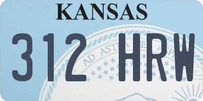 KS license plate 312HRW