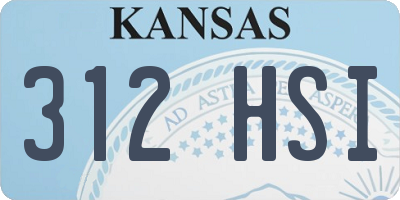 KS license plate 312HSI