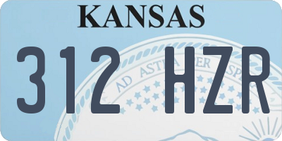 KS license plate 312HZR
