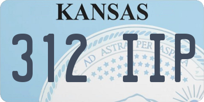 KS license plate 312IIP