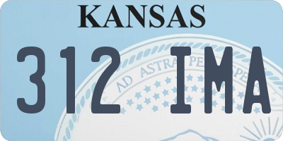 KS license plate 312IMA
