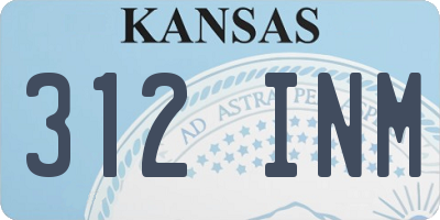 KS license plate 312INM