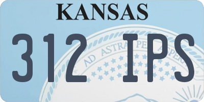 KS license plate 312IPS