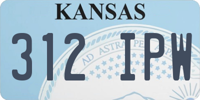 KS license plate 312IPW