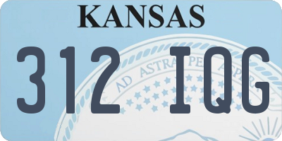 KS license plate 312IQG