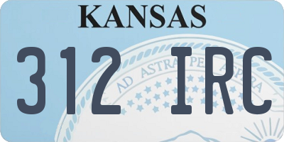 KS license plate 312IRC