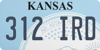 KS license plate 312IRD