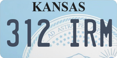 KS license plate 312IRM