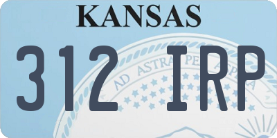 KS license plate 312IRP
