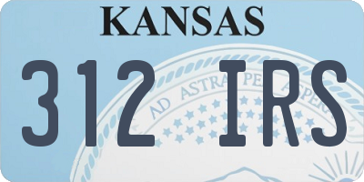 KS license plate 312IRS