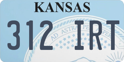 KS license plate 312IRT
