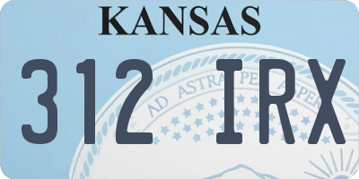 KS license plate 312IRX