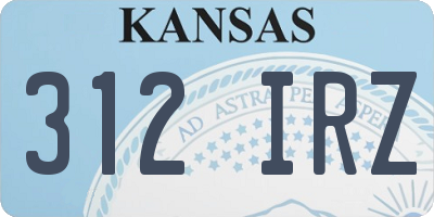 KS license plate 312IRZ