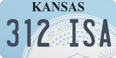 KS license plate 312ISA