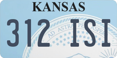 KS license plate 312ISI