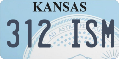 KS license plate 312ISM