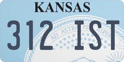 KS license plate 312IST