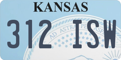KS license plate 312ISW