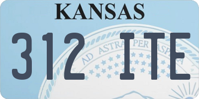 KS license plate 312ITE