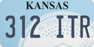 KS license plate 312ITR