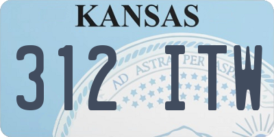 KS license plate 312ITW