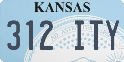 KS license plate 312ITY