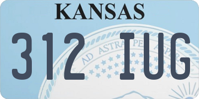 KS license plate 312IUG