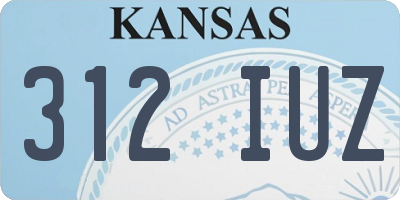 KS license plate 312IUZ
