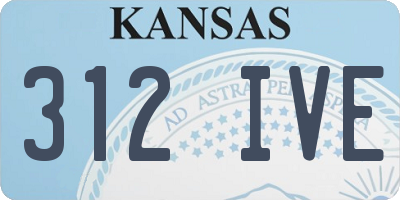KS license plate 312IVE