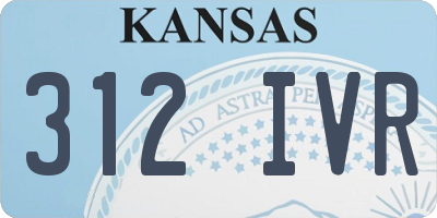 KS license plate 312IVR