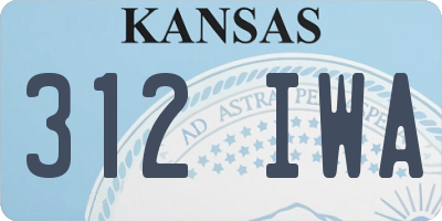 KS license plate 312IWA