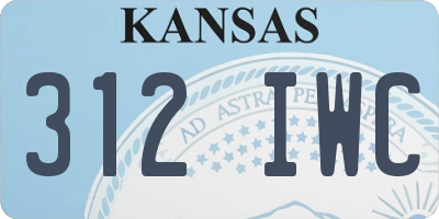 KS license plate 312IWC