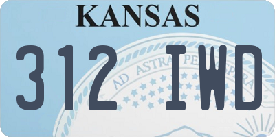 KS license plate 312IWD