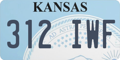 KS license plate 312IWF