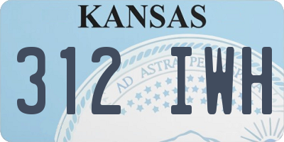 KS license plate 312IWH