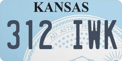 KS license plate 312IWK