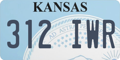 KS license plate 312IWR