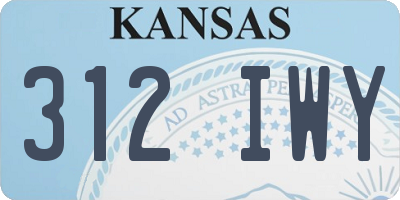 KS license plate 312IWY