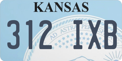 KS license plate 312IXB