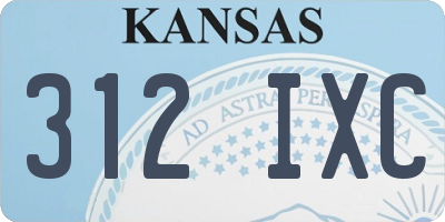 KS license plate 312IXC