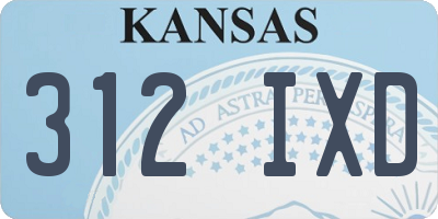 KS license plate 312IXD