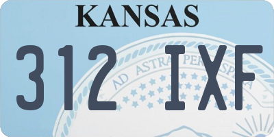 KS license plate 312IXF