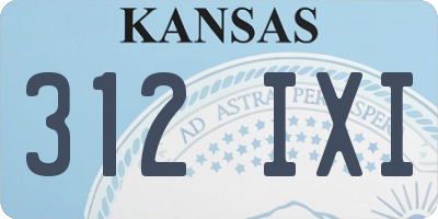 KS license plate 312IXI