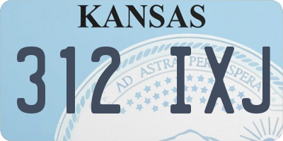KS license plate 312IXJ