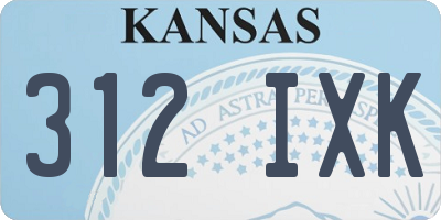 KS license plate 312IXK