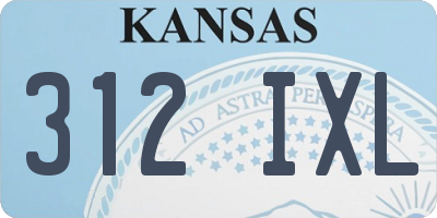 KS license plate 312IXL