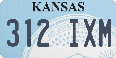 KS license plate 312IXM