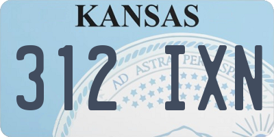 KS license plate 312IXN